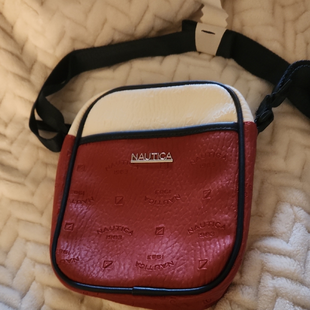 Nautica Red and White Embossed Belt Bag